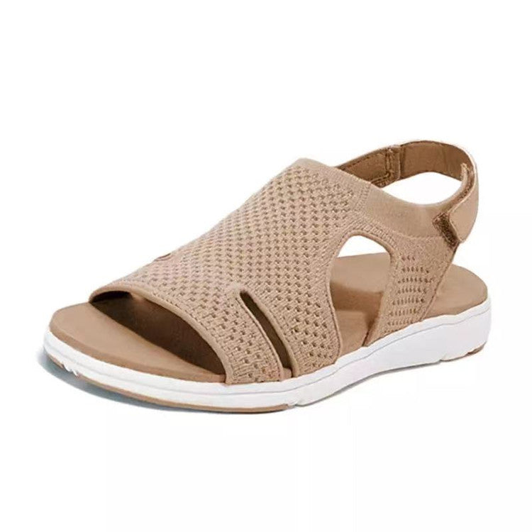 Casual Velcro Fly Woven Sandals Breathable Shoes
