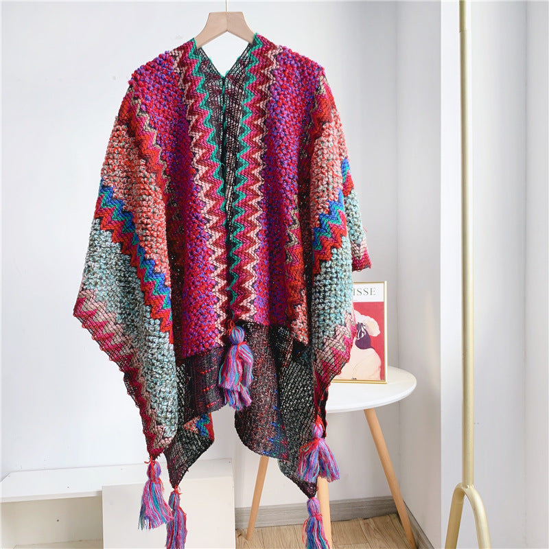 All-match Bohemian Knitted Shawl Women Scarf For Vacation and Daily