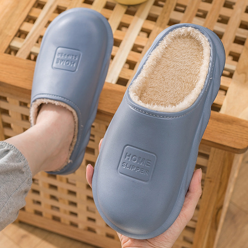 Winter Indoor And Outdoor Warm Waterproof Thick-Soled Anti-Skid Plush Shoes