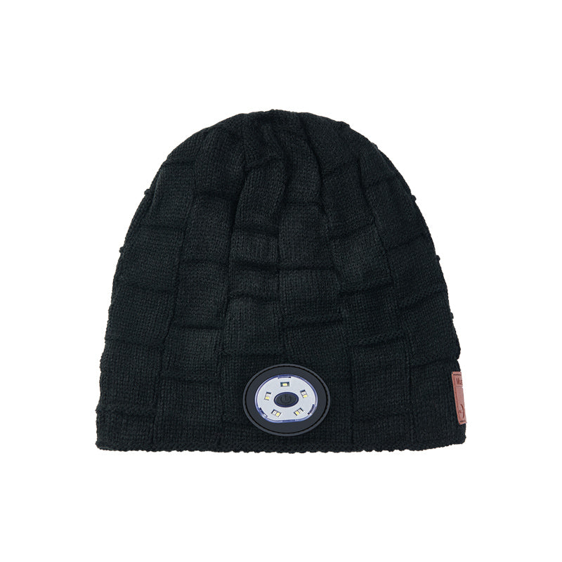 LED Lamp Knitted Hat Bluetooth 5.0 Wireless Headset Hat