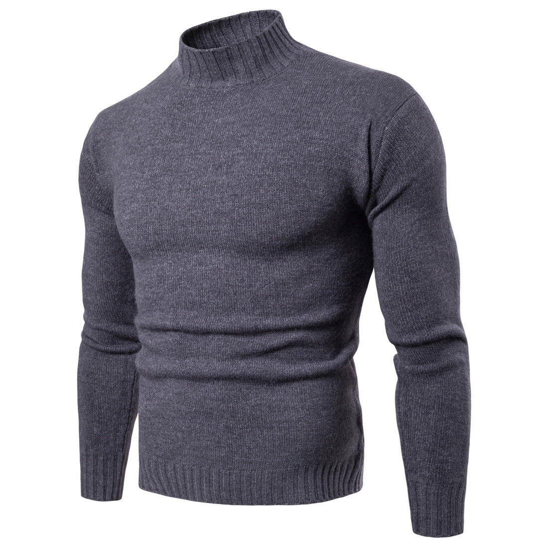 Pure Color Loose Men Pullover Sweater