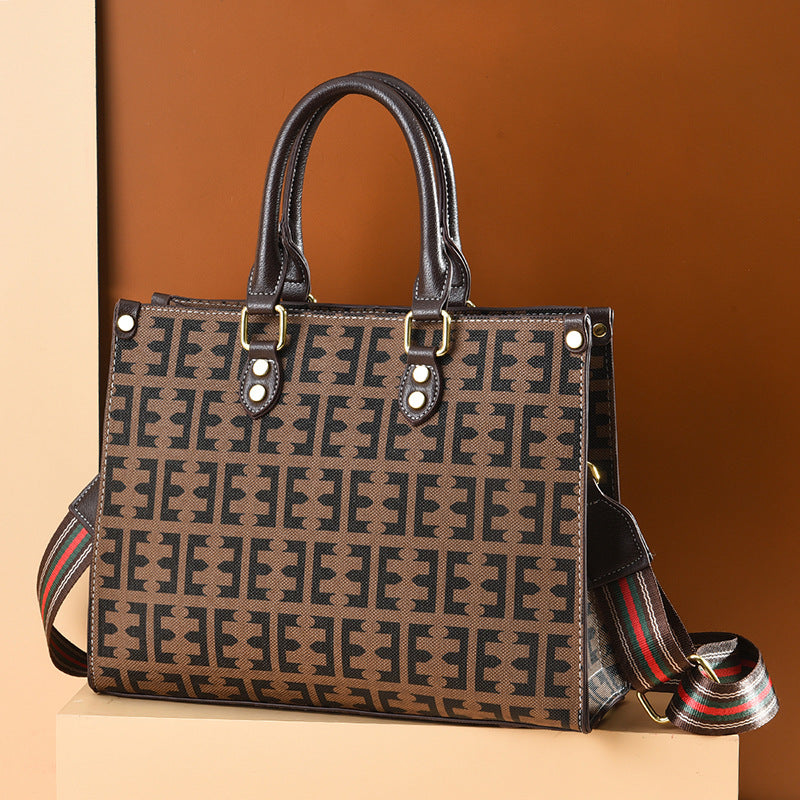 Large Capacity Printed Tote Handbag Shoulder Bag For Dating and Work