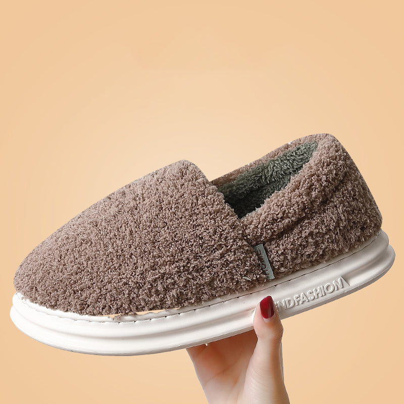 Winter Warm Household Thick-Soled Plush Slippers Women
