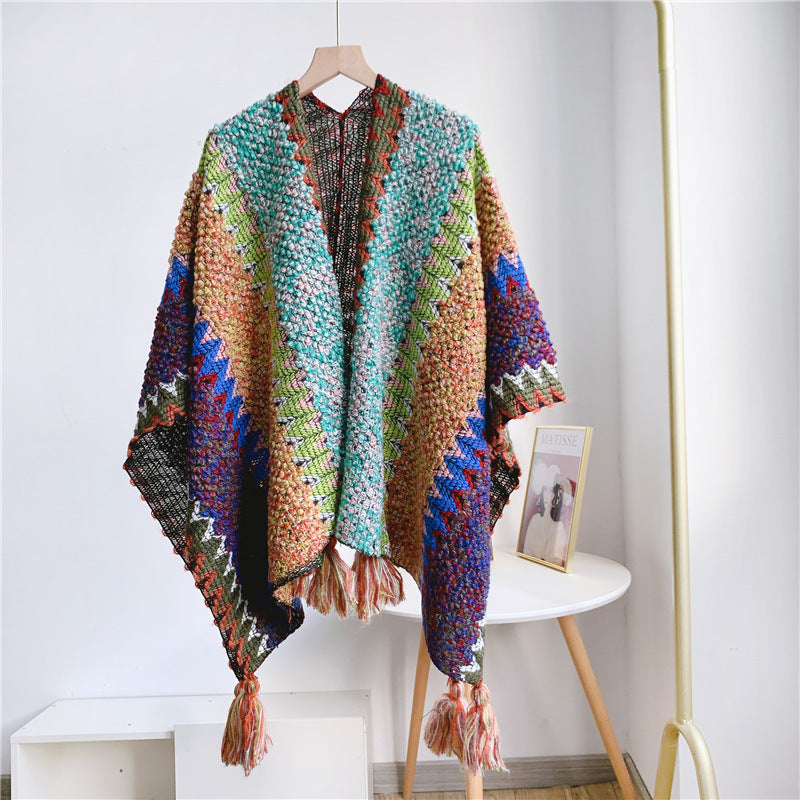 All-match Bohemian Knitted Shawl Women Scarf For Vacation and Daily