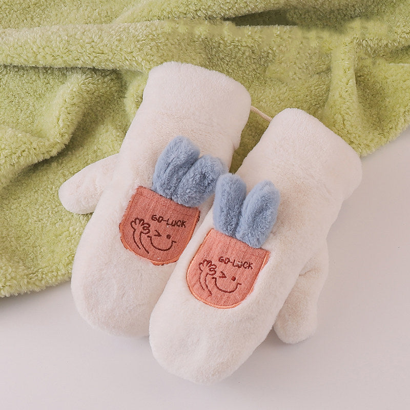 Faux Rabbit Fur Cute Cartoon Shark Warm Mittens