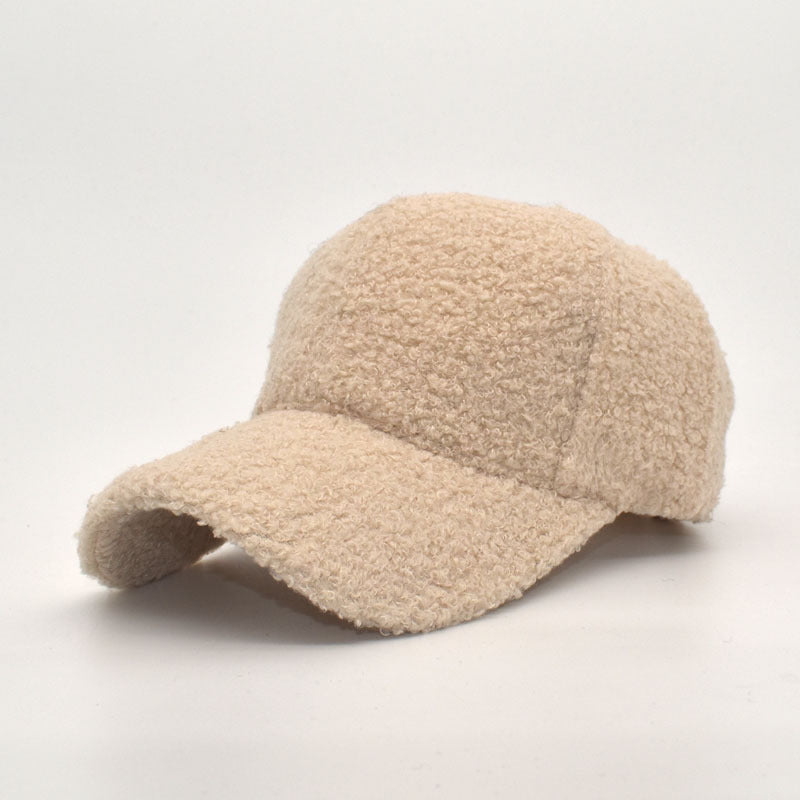 Solid Color Baseball Cap Lamb Down Hat