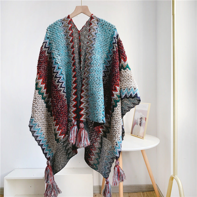All-match Bohemian Knitted Shawl Women Scarf For Vacation and Daily