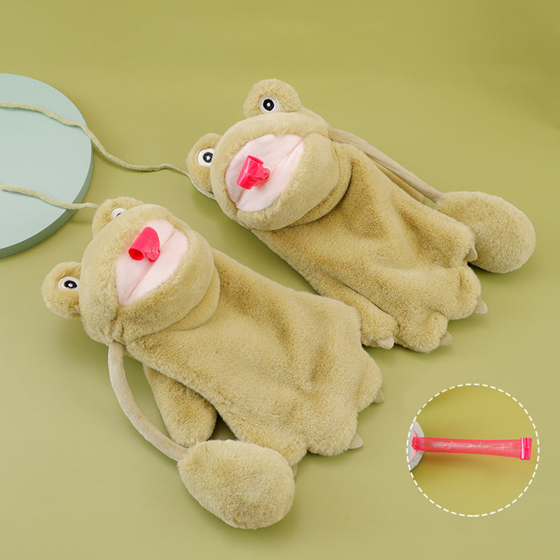 Artificial Rabbit Fur Cute Lizard Tongue Out Warm Mittens