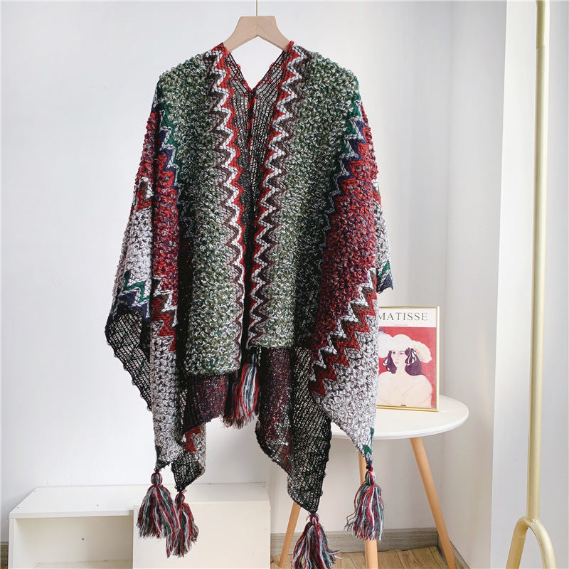 All-match Bohemian Knitted Shawl Women Scarf For Vacation and Daily