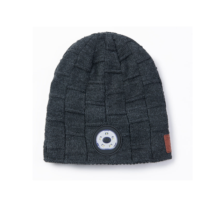 LED Lamp Knitted Hat Bluetooth 5.0 Wireless Headset Hat