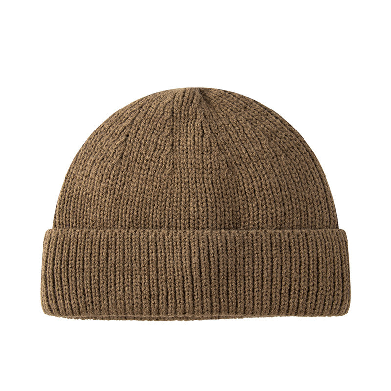 Spring Fashion Short Melon Leather Hat Warm Pure Color Knitted Hat