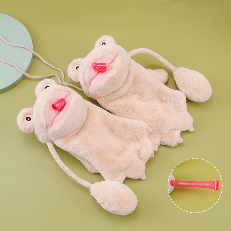 Artificial Rabbit Fur Cute Lizard Tongue Out Warm Mittens