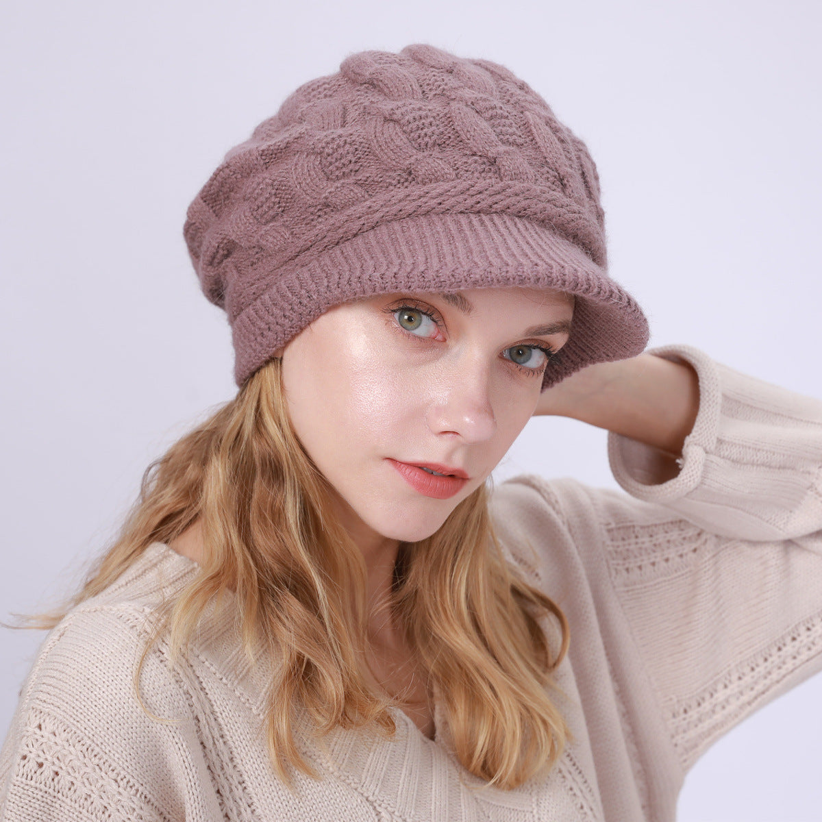 Knitted French Beret Cap Lightweight Ultra-Warm For College and Work