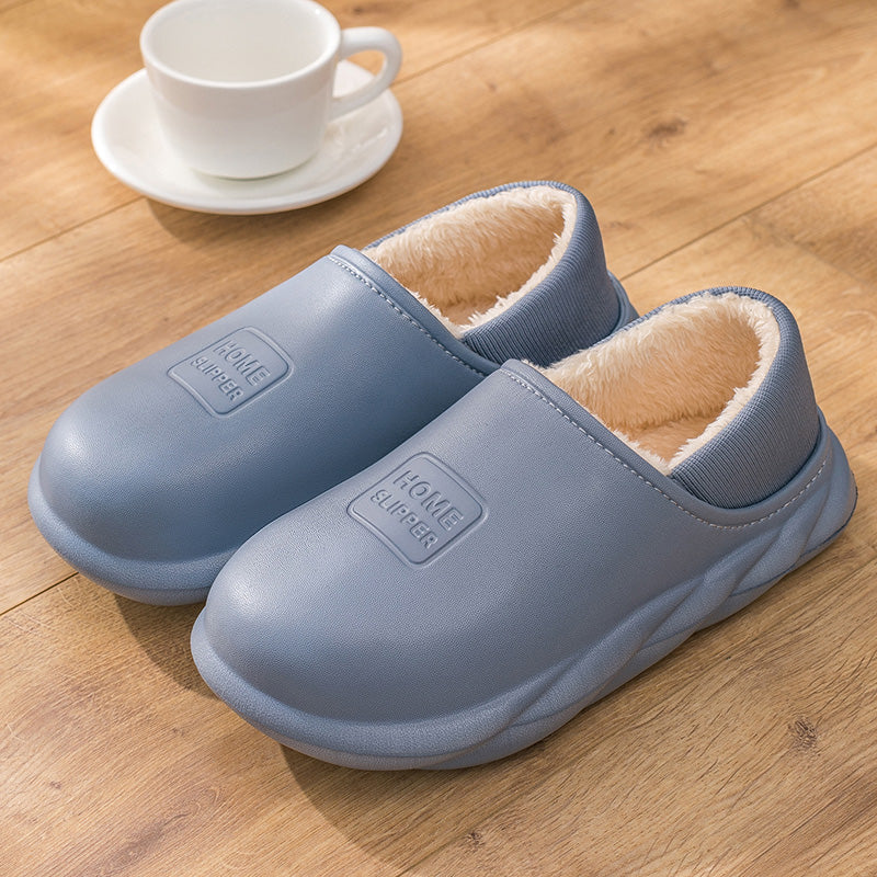 Winter Indoor And Outdoor Warm Waterproof Thick-Soled Anti-Skid Plush Shoes