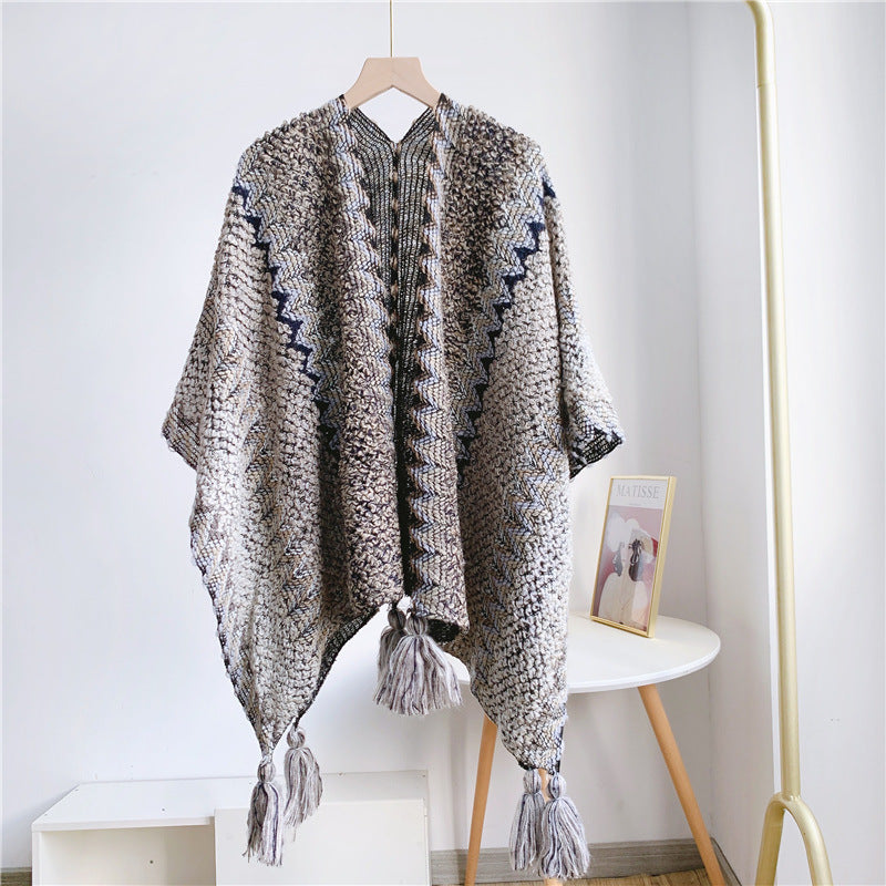 All-match Bohemian Knitted Shawl Women Scarf For Vacation and Daily
