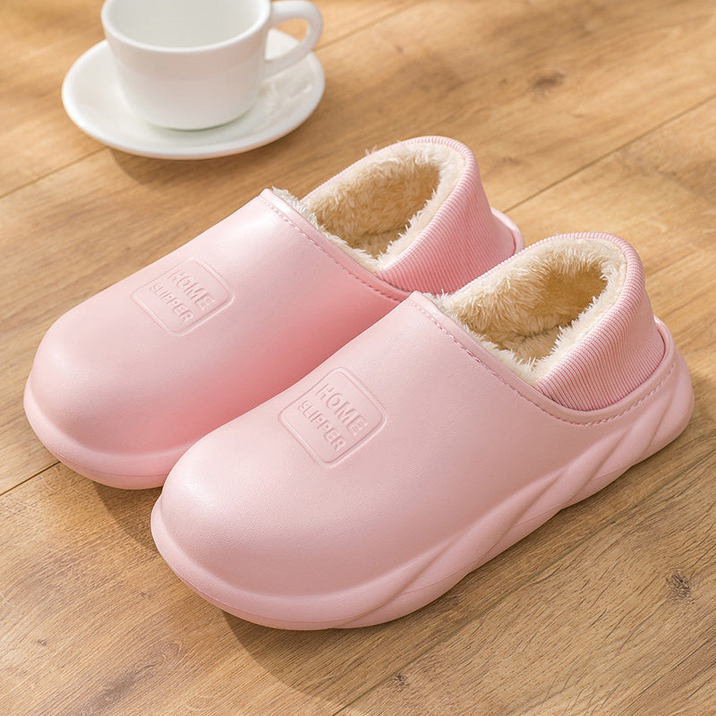 Winter Indoor And Outdoor Warm Waterproof Thick-Soled Anti-Skid Plush Shoes