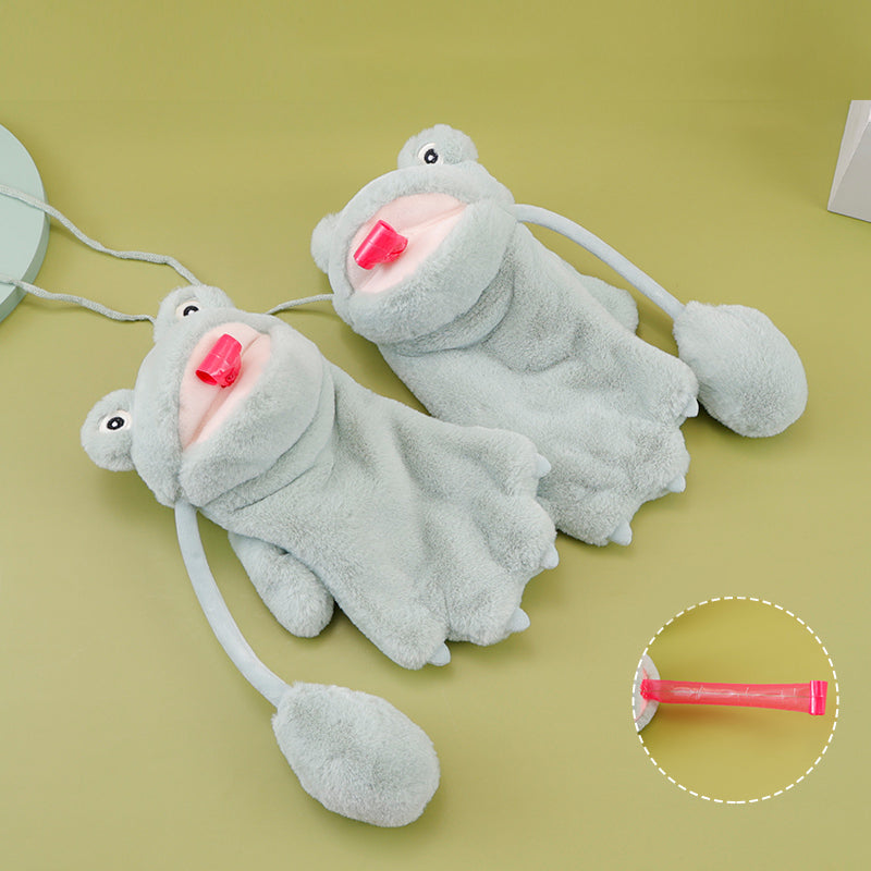 Artificial Rabbit Fur Cute Lizard Tongue Out Warm Mittens