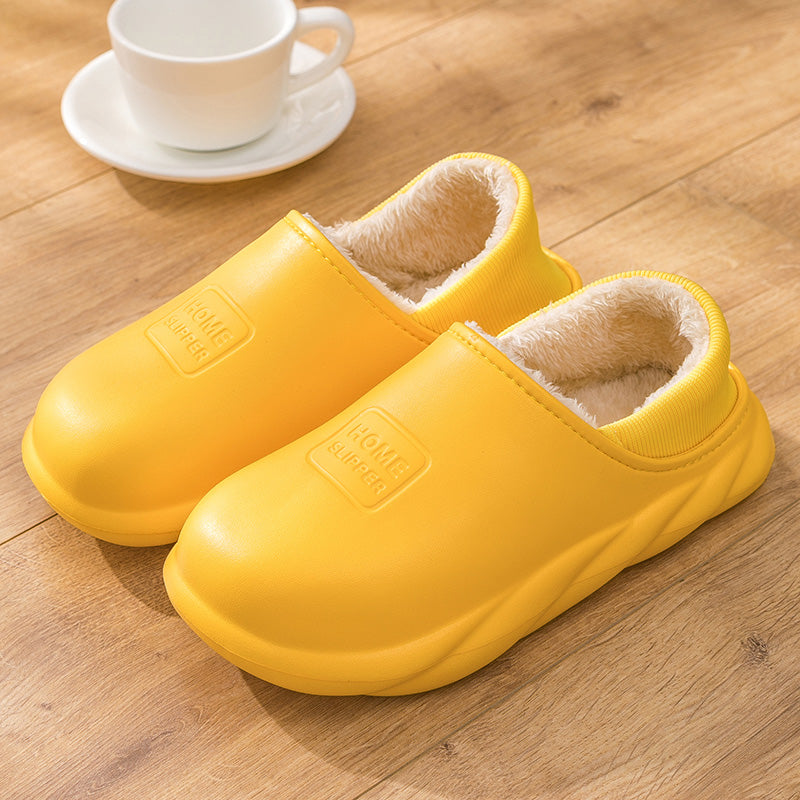 Winter Indoor And Outdoor Warm Waterproof Thick-Soled Anti-Skid Plush Shoes