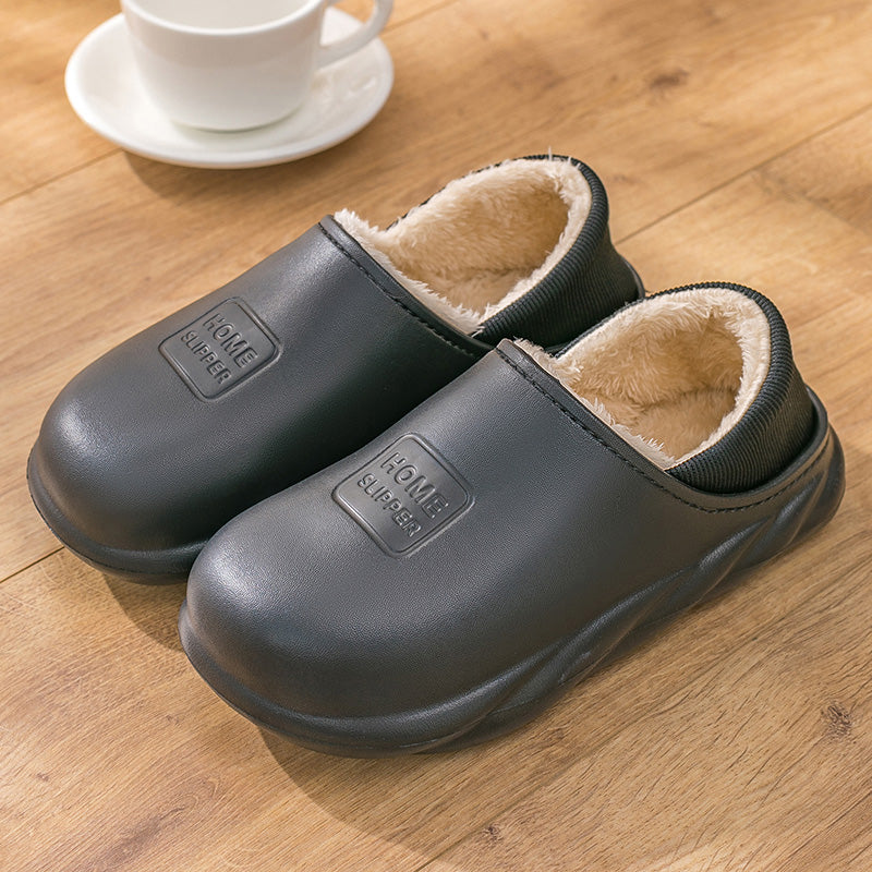Winter Indoor And Outdoor Warm Waterproof Thick-Soled Anti-Skid Plush Shoes