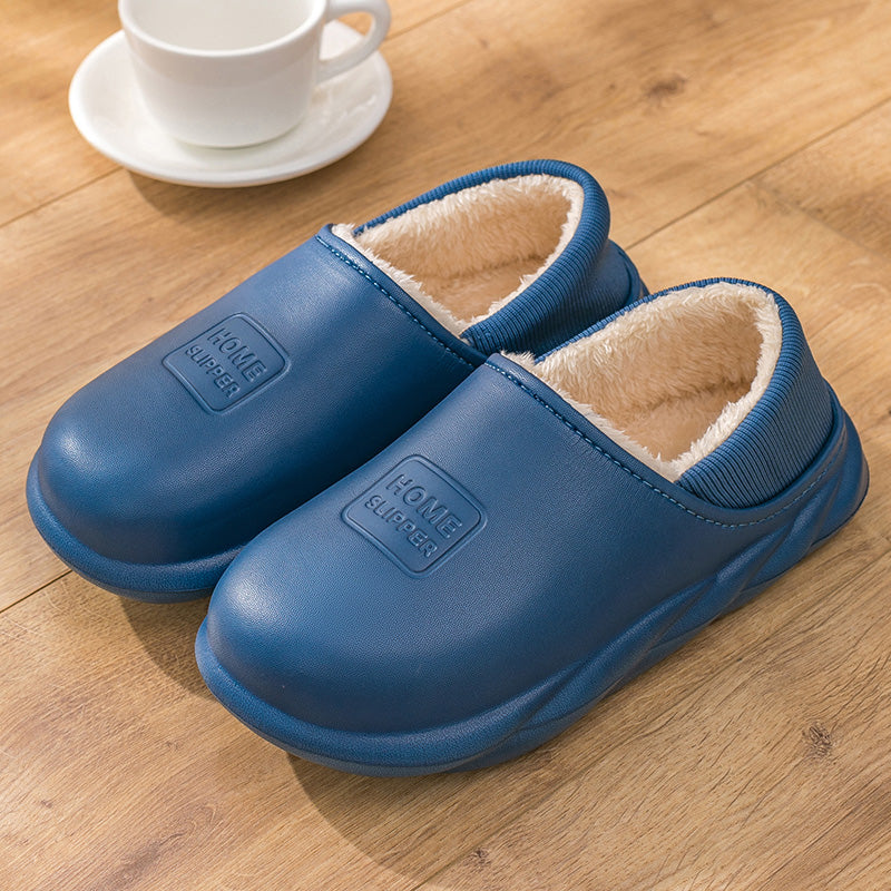 Winter Indoor And Outdoor Warm Waterproof Thick-Soled Anti-Skid Plush Shoes