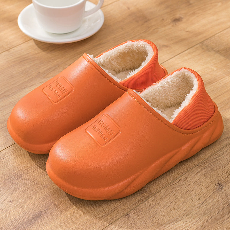 Winter Indoor And Outdoor Warm Waterproof Thick-Soled Anti-Skid Plush Shoes
