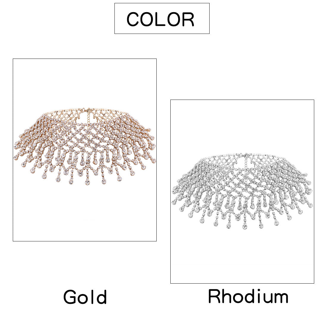 Rhinestone Tassel Sexy Necklace