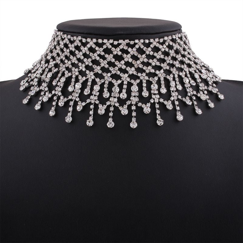 Rhinestone Tassel Sexy Necklace