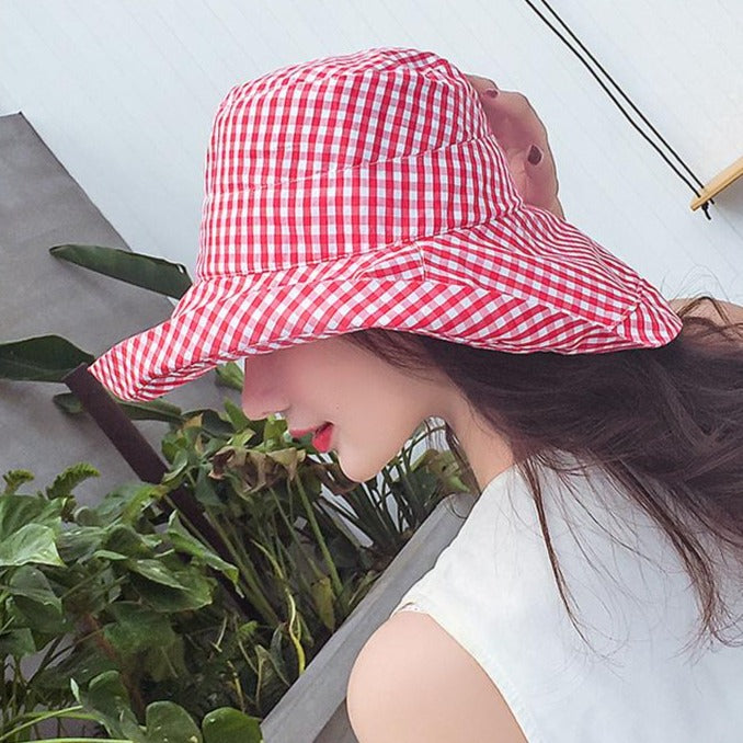 Casual Holiday Plaid Sun Hat