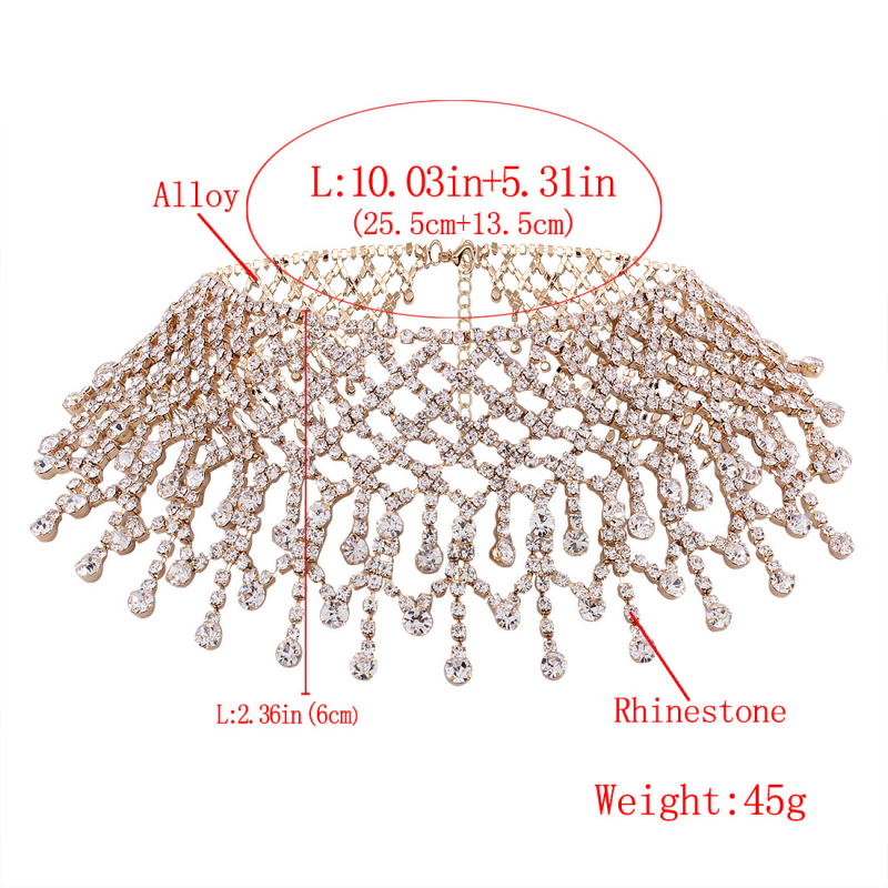 Rhinestone Tassel Sexy Necklace