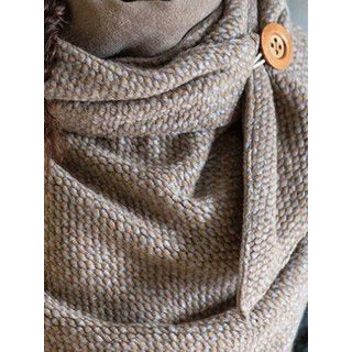 Women Casual All-match Thick Warmth Shawl With Buckle Printed Scarf