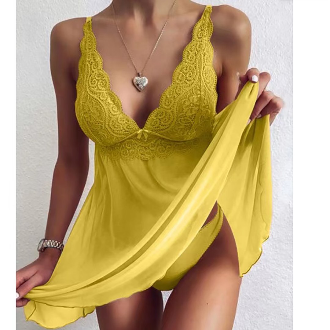 Sexy Women Deep V Nightgown