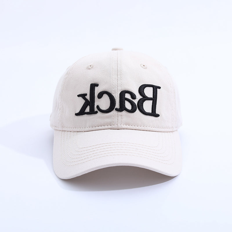 Versatile Casual Embroidered Reverse Lettering Baseball Cap