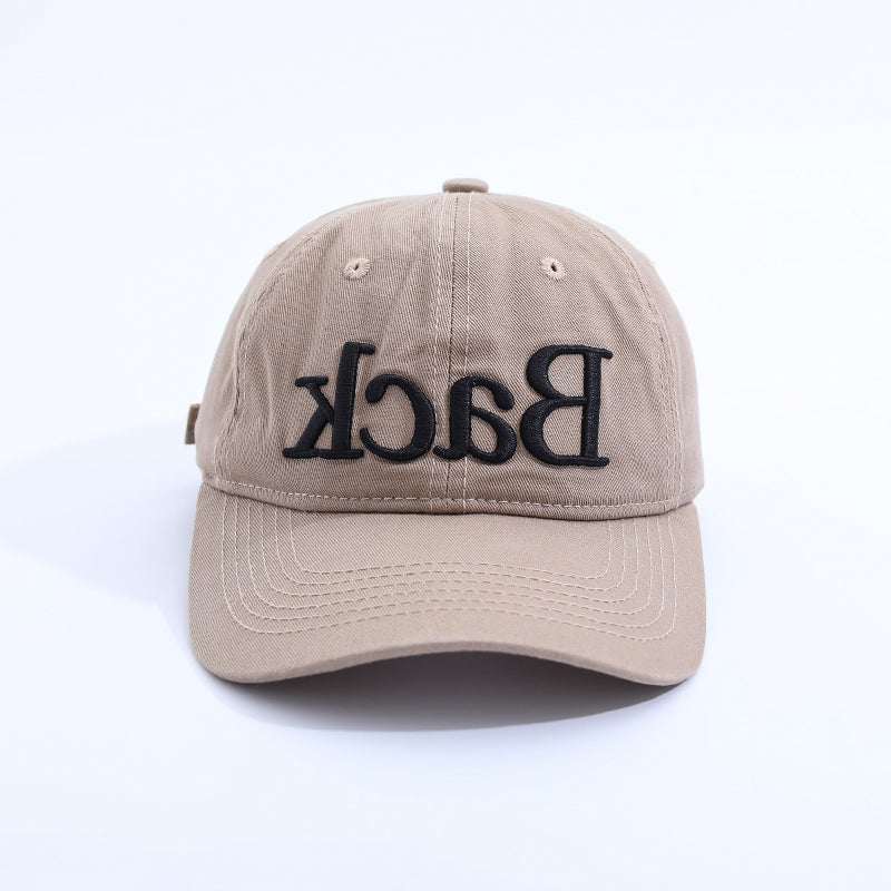 Versatile Casual Embroidered Reverse Lettering Baseball Cap