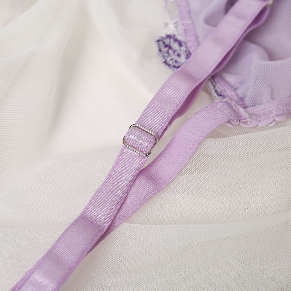 French Three-Dimensional Embroidery Sexy Lace Lingerie Set