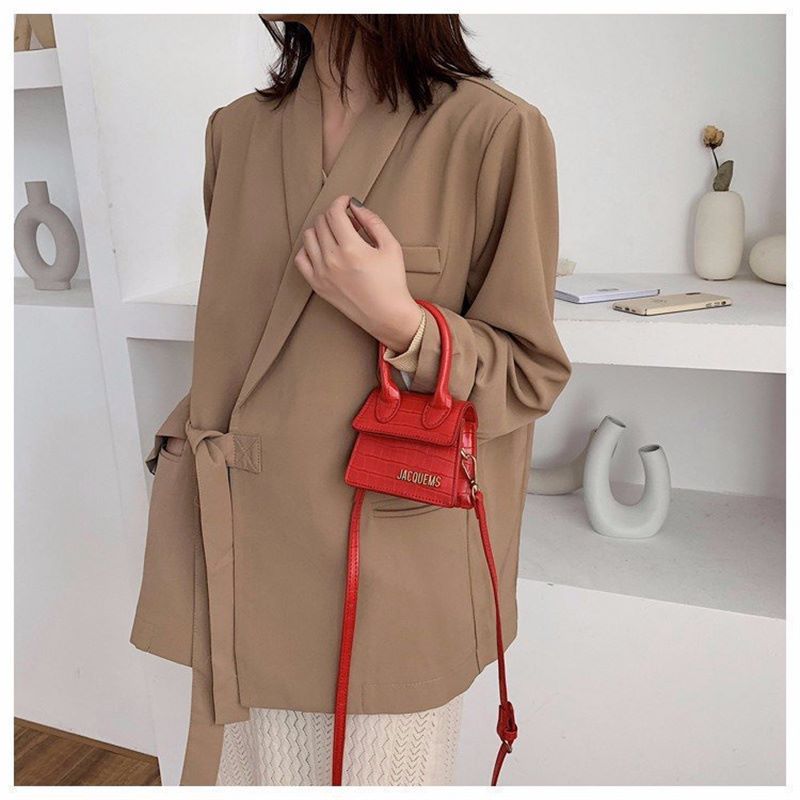 Crocodile Pattern Portable Diagonal Shoulder Square Bag