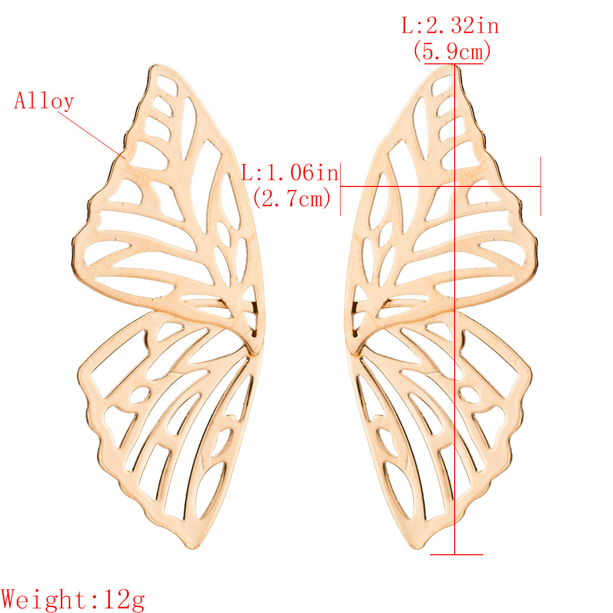 Hollow Butterfly Alloy Earrings