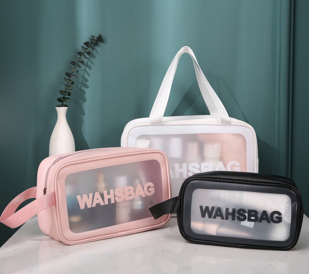 Waterproof transparent portable toiletry bag