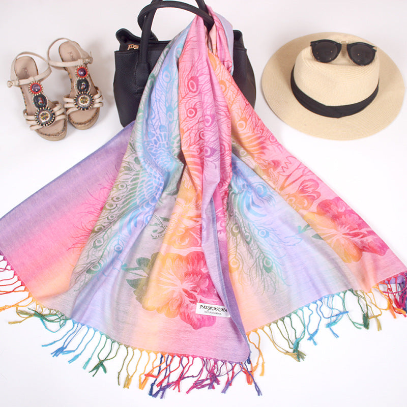 Colorful Gradient Bohemian Scarf