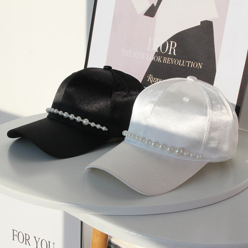 Versatile Pearl Fashion Mercerized Baseball Cap