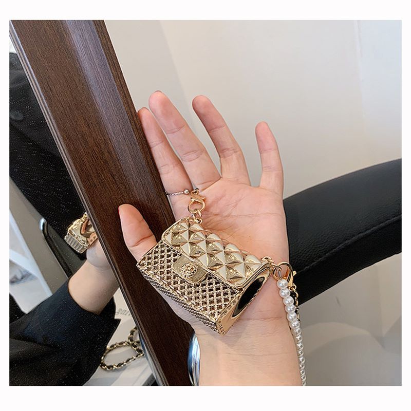 Pearl Chain Halter Mini Headphone Bag