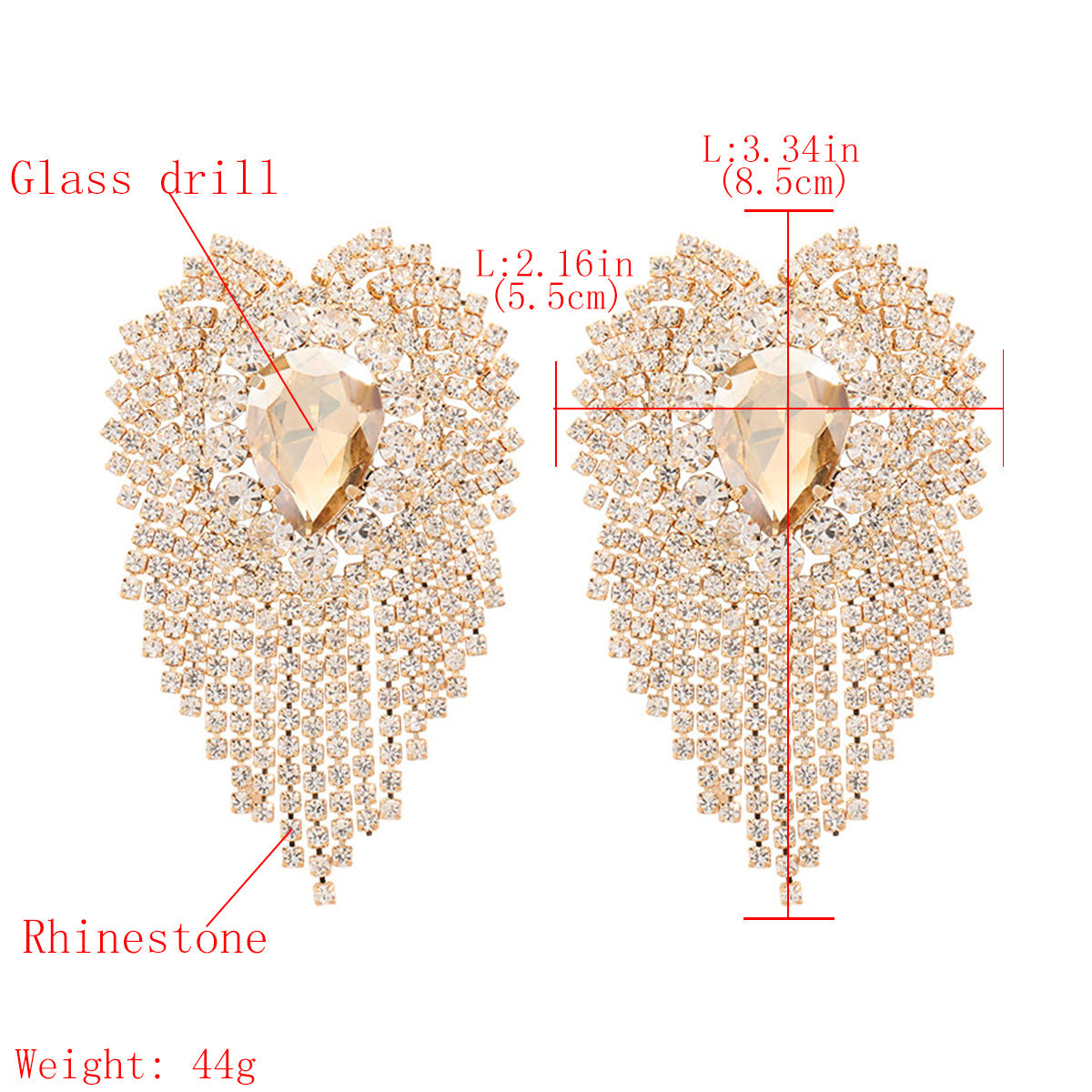 Alloy Drop Fringe Earrings