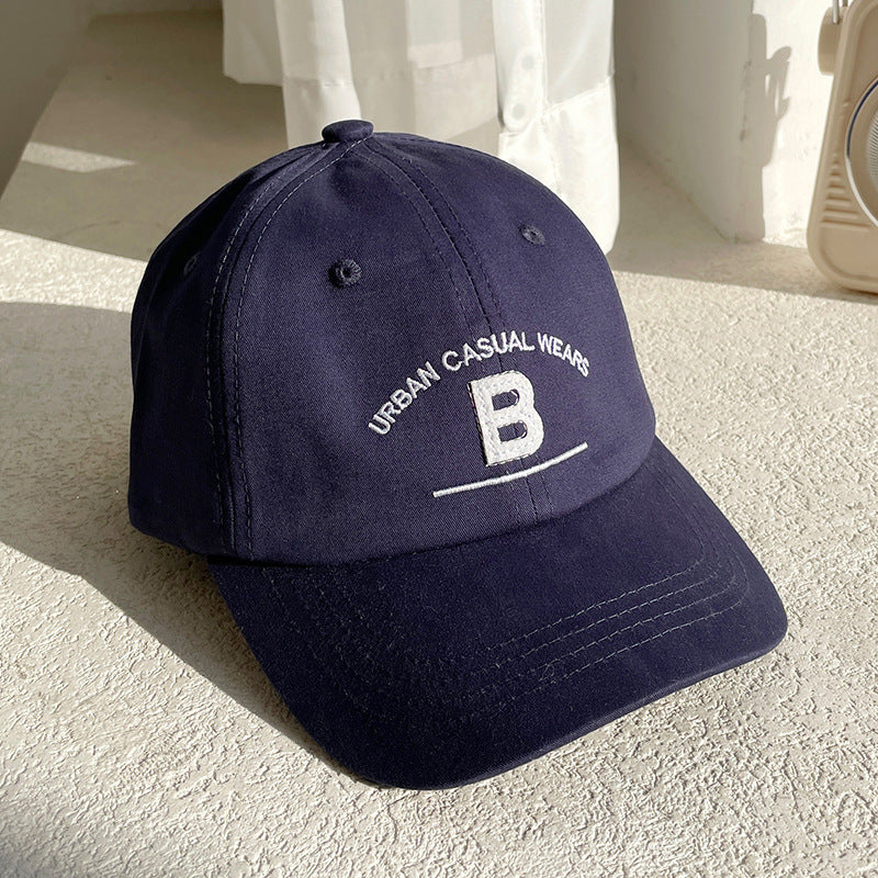 B Letter Embroidered Simple Children's Baseball Cap