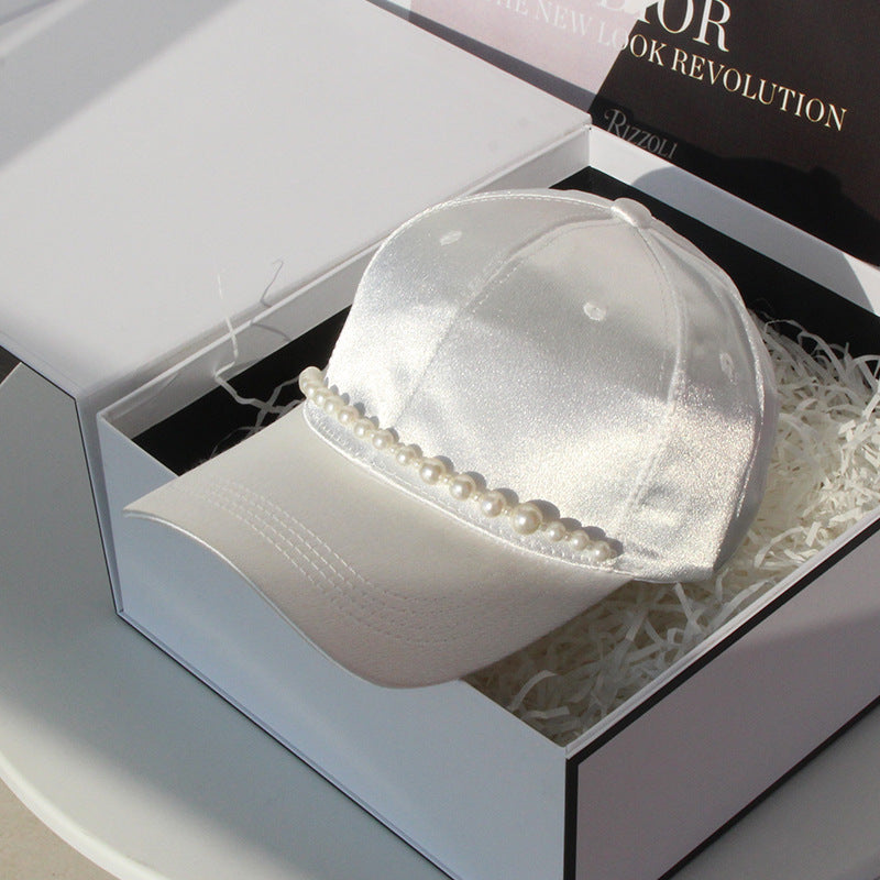 Versatile Pearl Fashion Mercerized Baseball Cap