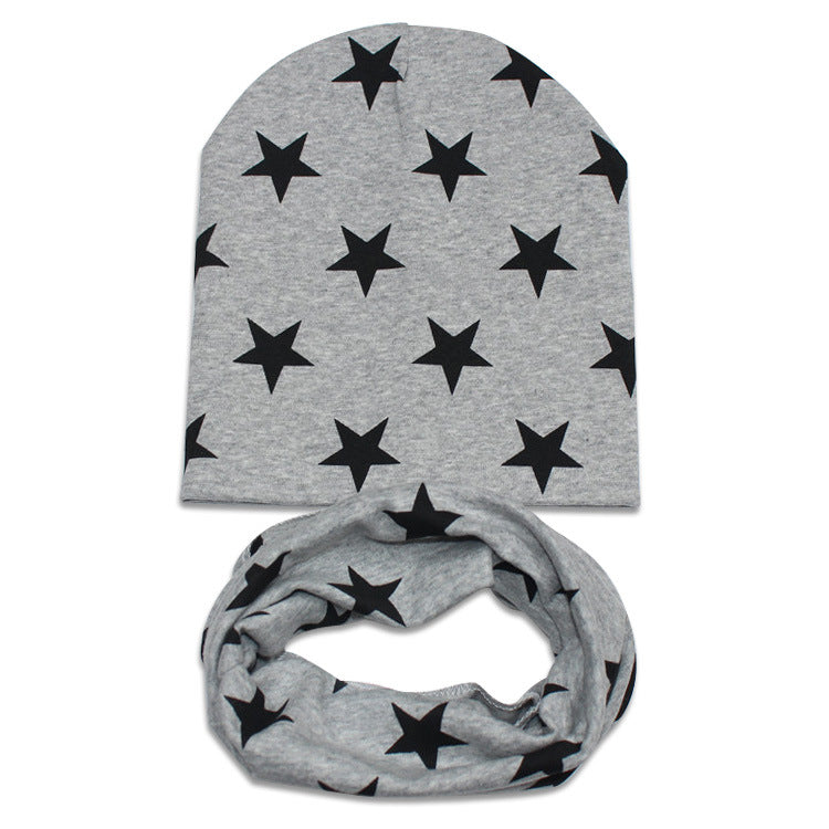Small Five-pointed Star Double Layer Baby Hats Set
