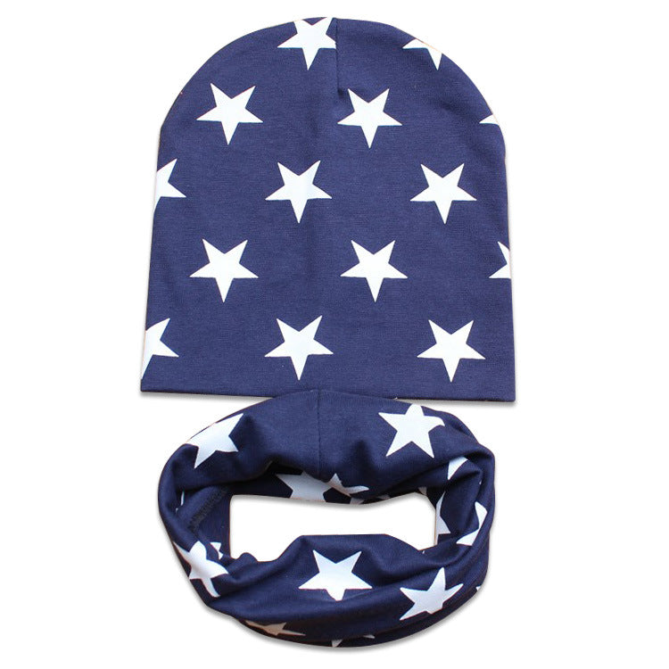 Small Five-pointed Star Double Layer Baby Hats Set