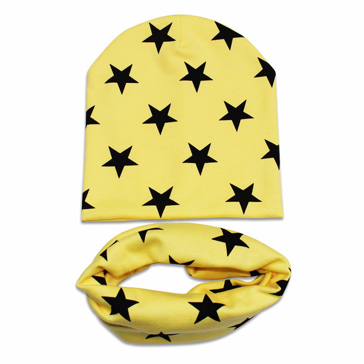Small Five-pointed Star Double Layer Baby Hats Set